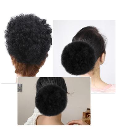 Afro Puff Drawstring Ponytail Short Afro Bun Extension Hairpiece Synthetic Curly Hair Ponytail for Black Women Afro Chignon Hairpieces Wig Party Cosplay Costume for Women - Buy Online on SooperMarket.com
