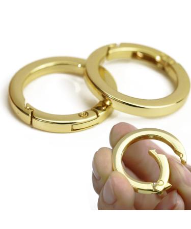 2 Pcs O Ring for Purse Strap,1 inch Spring Rings for Handbag & Keys,Gold Gold 1 Inch