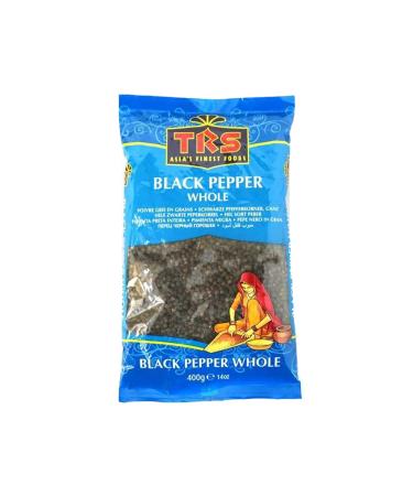 TRS Black Pepper Whole | 400G | Whole Pepper | Gourmet Black Peppercorn | Peppercorns for Grinders |Ground Black Pepper |Indian Origin