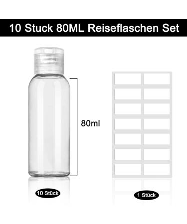 Buy Kornerain 12stk 80ml Travel Bottle Set - Transparent Containers for Shampoo Conditioner & Lotion - Perfect for Hand Luggage - Buy Online on SooperMarket.com