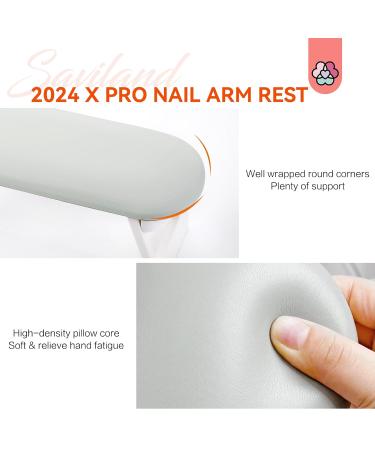 SAVILAND Foldable Nail Arm Rest | Soft Leather Nail Pillow & Non-Slip PVC Mat for Nail Techs | Essential Salon Accessory for Acrylic Nails - Buy Online on SooperMarket.com