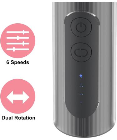 Portable Rechargeable Electric Nail File Kit | 12 Bits, 6 Speeds | Professional Nail Drill for Acrylic & Gel Nails | Dark Gray | Great Gift for Women - Buy Online on SooperMarket.com