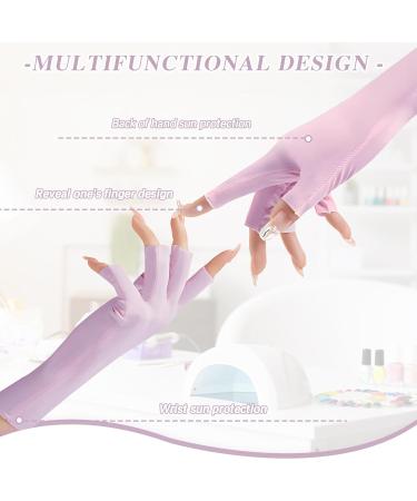 Betinyar 2 Sets of UV Protection Gloves for Gel Manicure UV Gloves for Gel Nail Lamp Protects Hand Skin from UV Rays Sunscreen Gloves(Purple) - Buy Online on SooperMarket.com