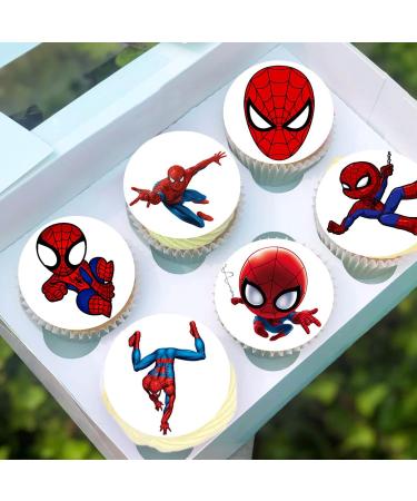 24 x Pre-Cut Spider-man 3 Edible Stand up Wafer/Rice Paper Cupcake Cake Toppers Birthday Party Spiderman Decorations