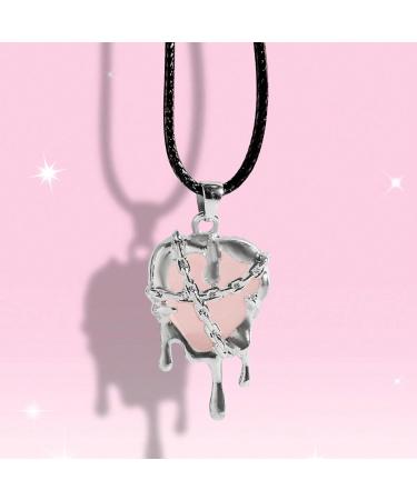 Shop Oralgos Irregular Heart Necklace - Trendy Crystal Collarbone Chain for Women & Girls - Fashionable Red Jewelry - Buy Online on SooperMarket.com