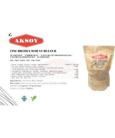 Aksoy Premium Quality Fine Brown Bulgur 1.25KG 1.25 Kilograms - Buy Online on SooperMarket.com