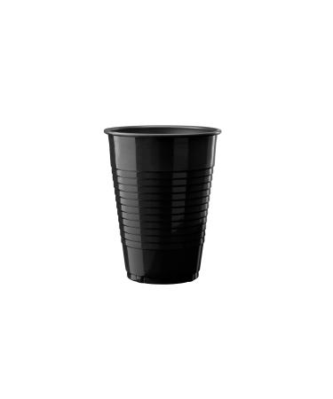 Exquisite 50 Count - Black 12 Oz Plastic Cups Disposable Party Cups - Black Plastic Tumblers For All Occasions With 50 Black Disposable Plastic Cups Per Pack 50 Count (Pack of 1) Black