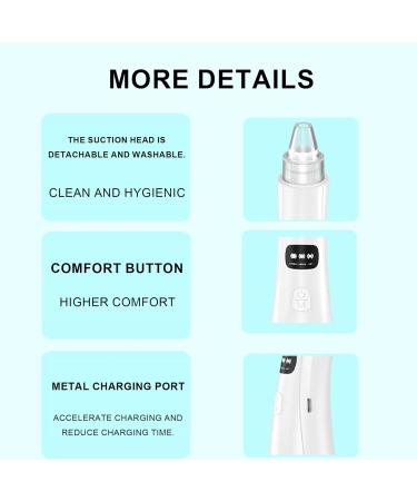 Blackhead Extractor Blackhead Remover Skin Tag Removal Kit with 5 Probes Pore Extractor Portable Pimple Extractor Rechargeable USB Port 3 Speeds Control for Women and Men White - Buy Online on SooperMarket.com