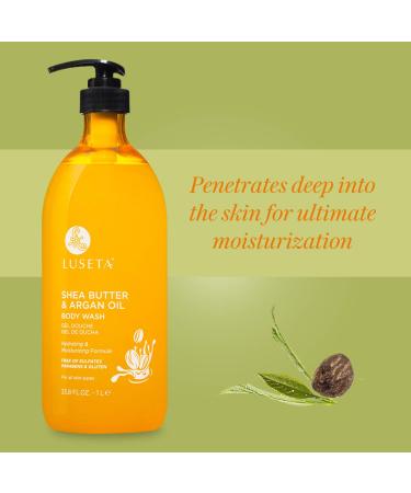 Luseta Shea Butter & Argan Oil Body Wash - Moisturizing Formula for Dry, Normal, and Combination Skin 33.8oz - Buy Online on SooperMarket.com