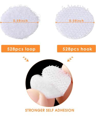 Self Adhesive Dots  1056pcs(528 Pairs) 0.59  Diameter White Sticky dots  Hook & Loop dots with Strong Adhesive  Sticky Back Coins Tapes 15mm for Classroom  Office  Home 0.59 -1056Pcs - Buy Online on SooperMarket.com