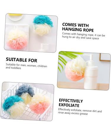 Angoily 8pcs Color Matching Bath Ball & Sponge Set | Body Scrubber Exfoliating Mitts & Shower Accessories for Men - Ideal Beauty Bath Supplies - Buy Online on SooperMarket.com