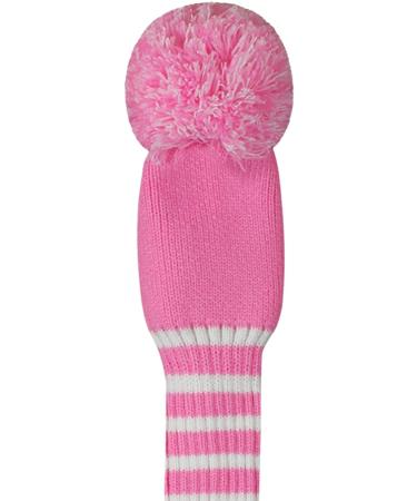 Scott Edward Golf Headcovers Set - Driver, Fairway Wood & Hybrid - Pink White Stripes - Buy Online on SooperMarket.com