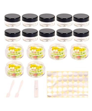Sgehai 16 pieces jars jars 15ml jars with lids lip balm jars jars cream jars empty 16 x 15ml black