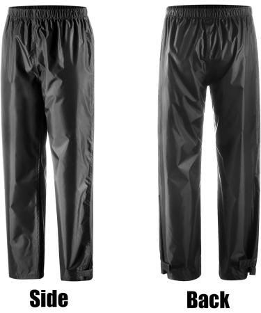 AXESQUIN 3XL Men's Waterproof Rain Pants - Breathable Lightweight Windproof Cycling & Hiking Overpants - Black - Buy Online on SooperMarket.com