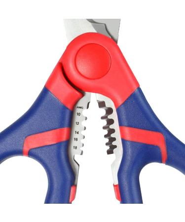 WORKPRO Electricians Scissors & Wire Cutter Stripper 2-in-1 Multi-Function Shears 152mm/6-inch Bi-Material Soft Handle - Buy Online on SooperMarket.com