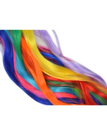 12 Pcs Colored Hair Extensions Clips - Curly Wavy Synthetic Hairpieces for Women, Kids, Girls - Multi-color Party Highlights - Colorful Set - Buy Online on SooperMarket.com