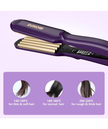 DSHOW Hair Crimper Iron - Volumizing Hair Waver with Titanium Ceramic Plates (Purple) - Buy Online on SooperMarket.com