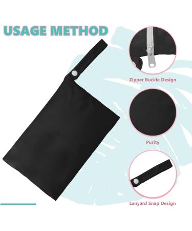 CHEERYMAGIC Wet Bag Baby Cloth Nappy Wet Bags Waterproof Wet Dry Bag Outdoor Organiser Bag for Baby Items 2 Zipper Pockets Washable Travel Dry Wet Bag for Beach Pool Daycare Gym A4-CSNBD (Black) - Buy Online on SooperMarket.com