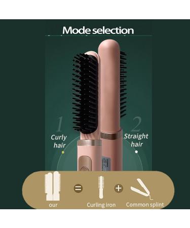 Hair Straightener Comb - Heated Anti-Scald Brush with 5 Heat Settings Fast 30s Heating & Auto Shut-Off | Ideal for Home Travel & Salon (Pink - Buy Online on SooperMarket.com