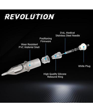 EZTAT2 Revolution Tattoo Cartridge Needles 5RL #12 - 20Pcs Standard Round Liner Long Taper with Membrane for Tattoo Machine - Buy Online on SooperMarket.com