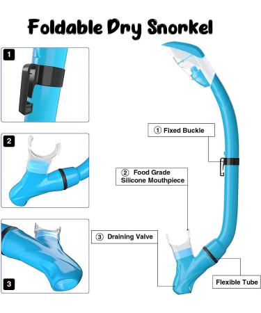 Tongtai Kids Snorkeling Gear Set - Snorkel Mask & Dry Snorkel - Light Blue - Buy Online on SooperMarket.com