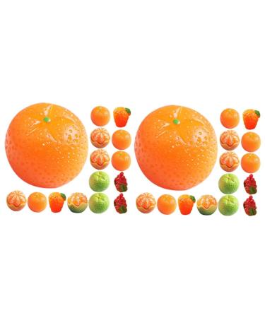 HEMOTON 50 Pcs tangerine Hair ring three-dimensional Grape photography props phone case simulated fruit adornment resin charms decorations patch fake fruit model miniature