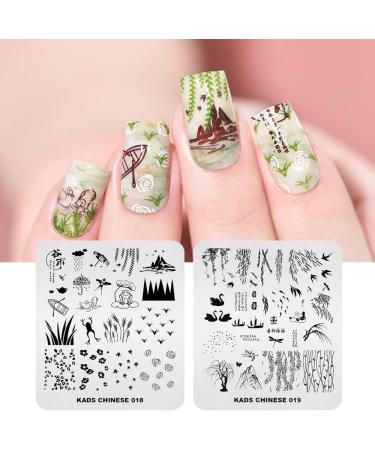 KAD Nail Stamping Plates Set - Chinese Style Series (8pcs) | Nail Art Templates - Buy Online on SooperMarket.com