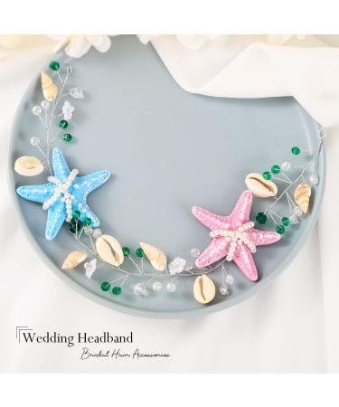 Brishow Starfish Bride Wedding Hair Vine - Seashell Bridal Hair Piece for Beach Wedding - Mermaid Hair Accessories for Women and Girls - Buy Online on SooperMarket.com