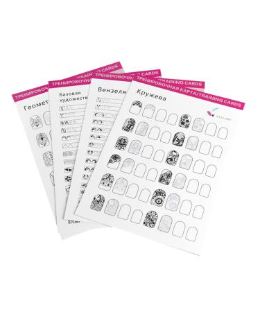 Nail Art Practice Book Beginner Manicure Training Drawing Cards Easy to Clean 12 Sheets