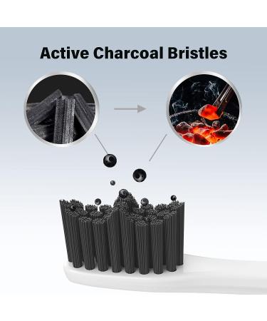 Charcoal Whitening Toothbrush Heads for Philips Sonicare E-Series - Replacement Brush Head for Essence Electric Toothbrush - Sonic Care Compatible - Buy Online on SooperMarket.com