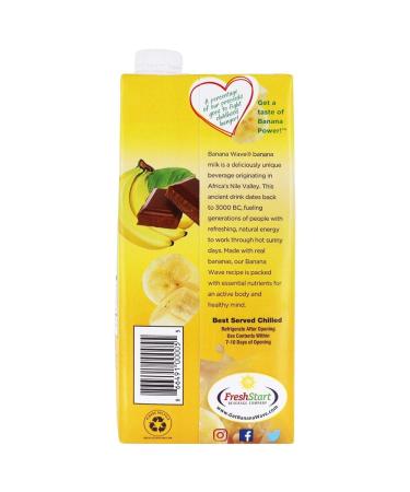 Banana Wave Banana Milk | Chocolate Flavor | Vegan & Gluten-Free | Dairy-Free & Low Calorie | Plant-Based with Vitamins, Fiber, and Potassium | Non-GMO - 32 Fl Oz - Buy Online on SooperMarket.com
