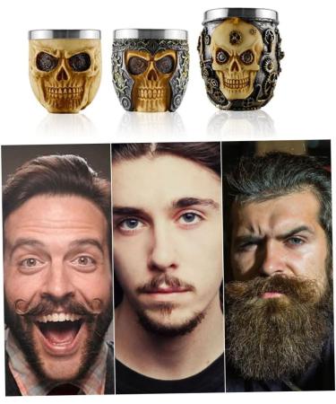 Skull Foam Bowl Stainless Steel Shaving Bowl Foaming Soap Bowl Men's Facial Cleansing Skull Beard Soap Foam Bowl Facial Hair Beard Brush Mug Skull - Buy Online on SooperMarket.com