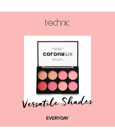 Technic Colour Fix Pressed Powder Blush Palette - 8 Matte Shades for Long-Lasting Professional Finish - Buy Online on SooperMarket.com