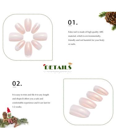 Vatocu Christmas Short Red Press on False Nails with Snowflake and Elk Design - 24pcs for Women and Girls - Buy Online on SooperMarket.com