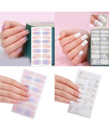 Ruarby French Tip Press on Nails Medium Almond False Nails Tips Detachable Full Cover Stick on Nails Glossy Nude False Nails - Buy Online on SooperMarket.com