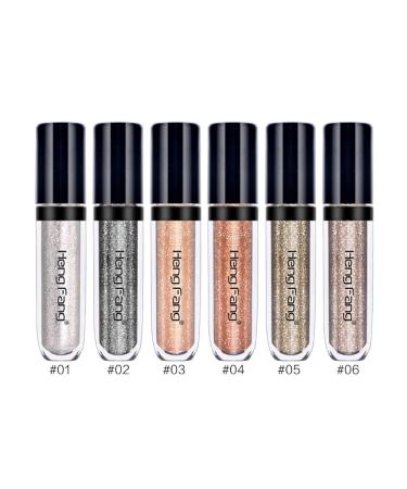 POFET 6pcs/set Shinning Eyeshadow Liquid Makeup Glitter Glow Eye Shadow Shimmer - B as described
