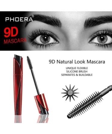 PHOERA Lash Volume Mascara Waterproof 9D Curling Eye Makeup smudge proof Lift No Clump Long Lasting Black Mascara Intense Lengthen & Volumize | Cruelty Free - Buy Online on SooperMarket.com