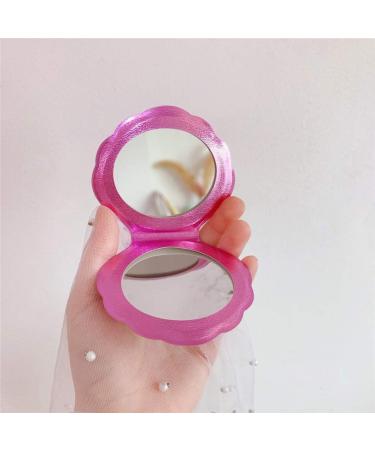 Luxshiny Rosy Seashell Foldable Hand Held Makeup Mirror - Double Sided Compact Portable Mirror - Buy Online on SooperMarket.com