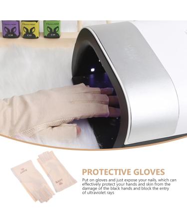 Exceart UV Nail Lamp Gloves - Cotton Finger Gloves for Women Manicure | UV Protection Hand Gloves in Flesh Color - Buy Online on SooperMarket.com