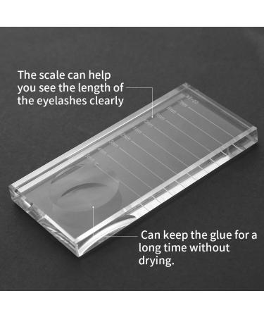 Buy Crystal Glass Eyelash Pallet - Durable Transparent Adhesive Holder for Extensions & Makeup - Buy Online on SooperMarket.com