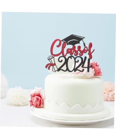 Warmhm 10 Sets Cake Insert Decor Party Supplies Graduation Cake Toppers Graduation Cupcake Topper Cake Picks Grad Cupcake Toppers European and American Plug-in Red Paper Redx2pcs 16.00X13.00X0.10CMx2pcs - Buy Online on SooperMarket.com