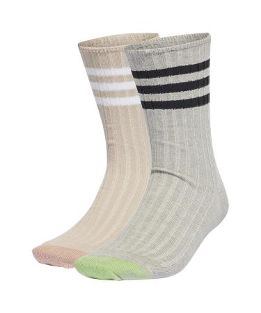 adidas Unisex Comfort Socks 2 Pairs socks (2 pairs) 40-42 medium grey heather/wonder beige/black/white