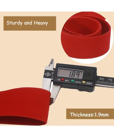 1 1/2 Inch Red Knit Elastic Band - 10 Yards Double-Side Twill Woven Heavy Stretch Elastic Spool for Sewing - Ideal for Pants, Waistbands, Wigs, Skirts, Crafts - Red Color - Buy Online on SooperMarket.com