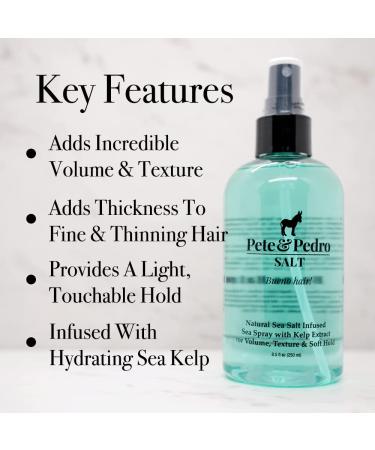 Pete & Pedro SALT Natural Sea Salt Spray for Instant Volume, Texture, & Thickness | Light Hold for Men & Women | Texturizing & Thickening Hair Spray - 2 oz - Buy Online on SooperMarket.com