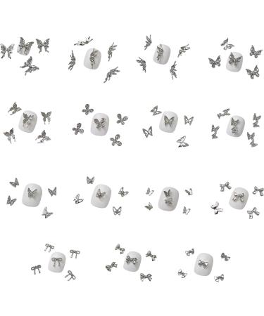 10Pieces Butterfly 3D Alloy Butterfly Silver Butterfly Rhinestones For Acrylic Nails - Buy Online on SooperMarket.com