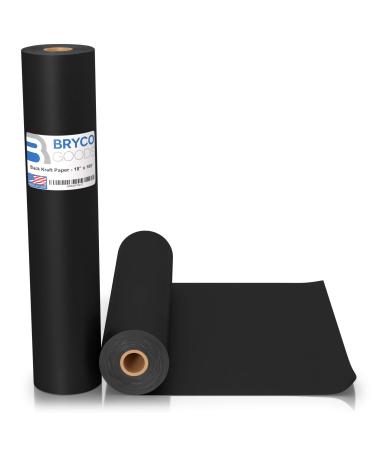 Black Kraft Arts and Crafts Paper Roll - 18 inches by 100 Feet (1200 Inch) - Ideal for Paints, Wall Art, Easel Paper, Fadeless Bulletin Board Paper, Gift Wrapping Paper and Kids Crafts - Made in USA