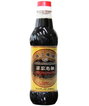 Pearl River Bridge Mushroom Flavored Superior Dark Soy Sauce, Plastic Bottles, 16.9 oz.