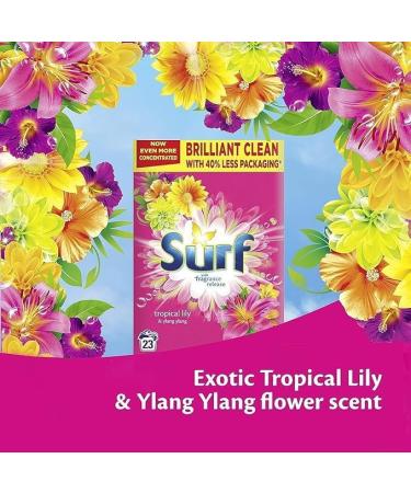 Surf Washing Laundry Detergent Powder - 130 Wash - Tropical Lily & Ylang Ylang - Fabric Care Laundry Powder for Brilliantly Clean Laundry Every Time - Suitable For Cold & Hot Washes - Buy Online on SooperMarket.com