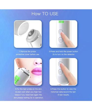 Closer Skin Moisture Tester Fluorescent Agent Detector LCD Display Skin Moisture Meter - Buy Online on SooperMarket.com