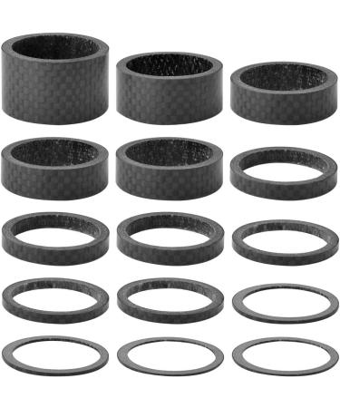 Fengek 15 Pcs Carbon Fiber Bicycle Headset Spacer Kit - 7 Sizes for 1-1/8 Inch Stem - 1mm to 20mm - Buy Online on SooperMarket.com